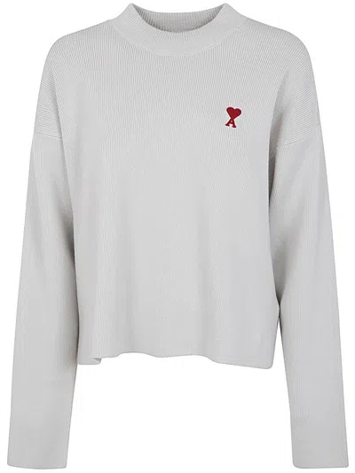 Shop Ami Alexandre Mattiussi Ami Paris Red Adc Crew Neck Sweater Clothing In White