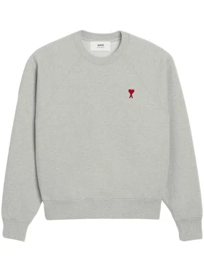 Shop Ami Alexandre Mattiussi Ami Paris Red Ami De Coeur Sweatshirt Clothing In Grey