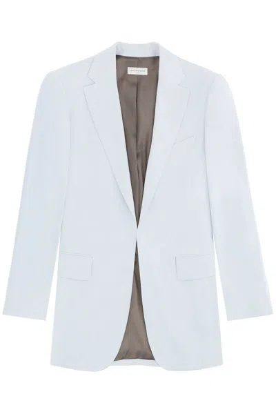 Shop Dries Van Noten 'blur' Oversized Open Blazer In Grey