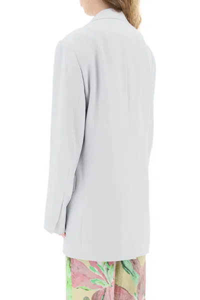 Shop Dries Van Noten 'blur' Oversized Open Blazer In Grey