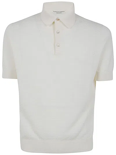 Shop Filippo De Laurentiis Short Sleeves Three Buttons Polo Shirt Clothing In White