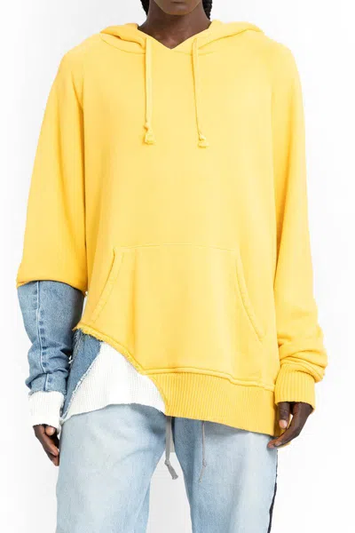 Shop Greg Lauren Sweatshirts In Yellow