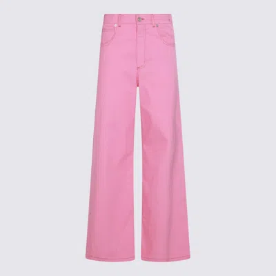 Shop Marni Pink Cotton Jeans In Pink Clematis