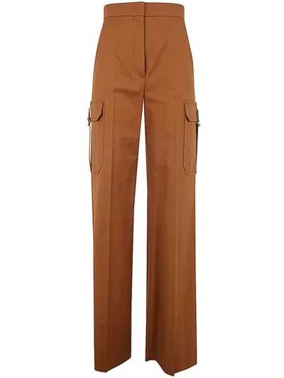 Max Mara Edda Logo-embroidered Trousers In Brown