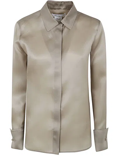 Shop Max Mara Nola Organdy Shirt Clothing In Green