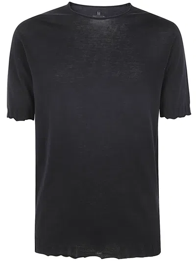 Md75 Short Sleeves Round Neck Sweater F. 15 In Black