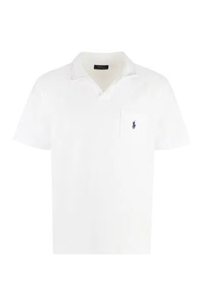 Shop Polo Ralph Lauren Towelling Polo Shirt In White