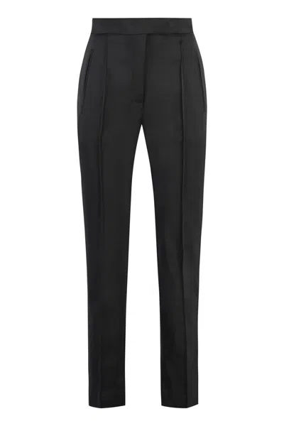 Pt01 Pt Torino Stretch Viscose Trousers In Black