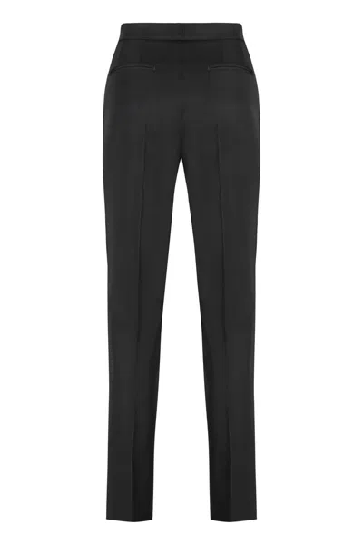 Pt01 Pt Torino Stretch Viscose Trousers In Black