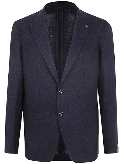 Tagliatore Single-breasted Wool Blazer In Blue