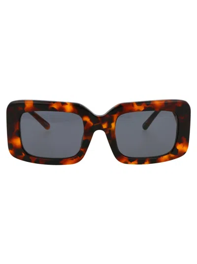 Attico Jorja Sunglasses In T-shell/yellowgold/blue