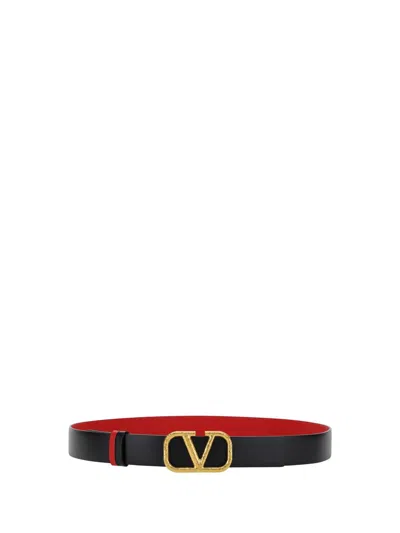 Shop Valentino Garavani Belts E Braces In Nero/rouge Pur
