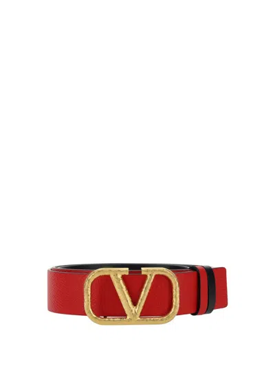 Shop Valentino Garavani Belts E Braces In Nero/rouge Pur