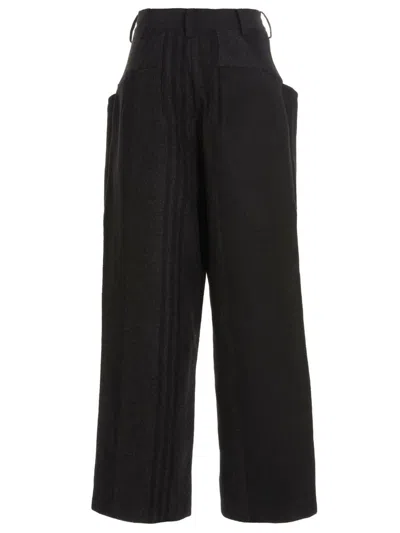Shop Y-3 Adidas Striped Detail Pants In Black