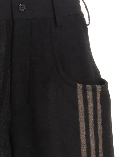 Shop Y-3 Adidas Striped Detail Pants In Black