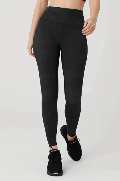 Shop Alo Yoga High-waist Camo Vapor Legging In Black