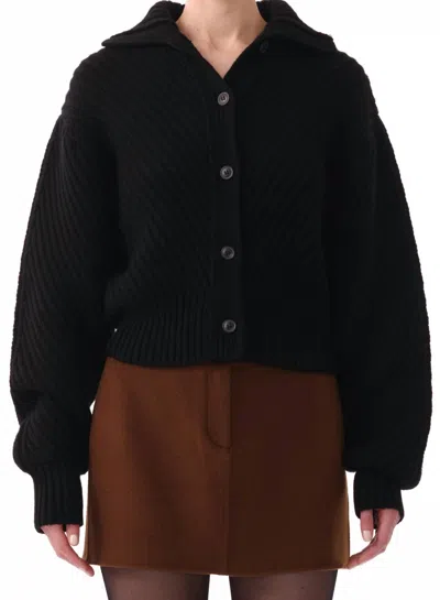 Shop Jason Wu Rib Sweater Jacket In Black