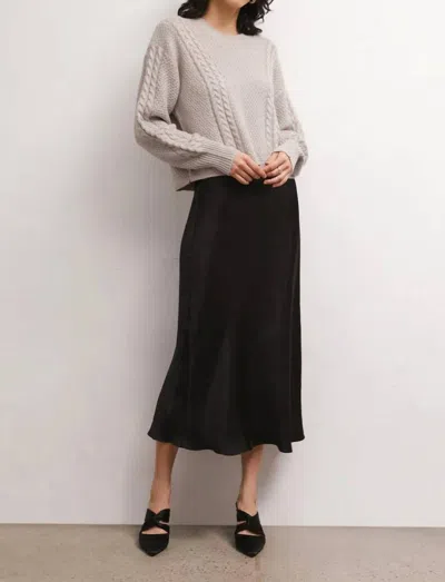 Shop Z Supply Women's Eternal Metallic Cable Sweater In Dove In Grey