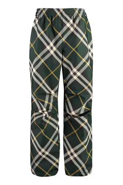Shop Burberry Technical Fabric Pants In Green