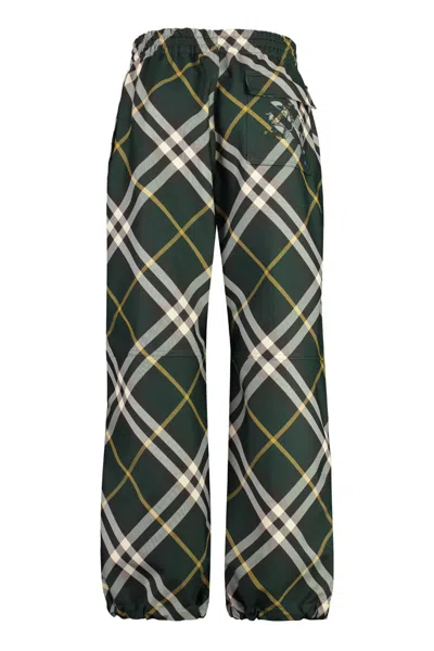 Shop Burberry Technical Fabric Pants In Green