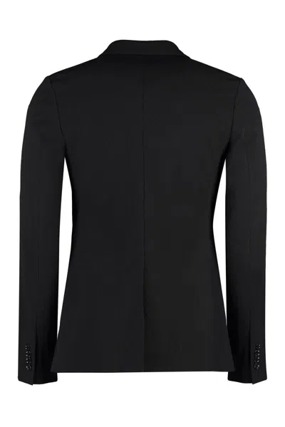Shop Dolce & Gabbana Cotton Blend Single-breast Jacket In Black