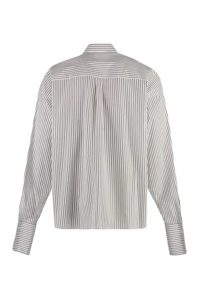 Shop Dolce & Gabbana Striped Cotton Shirt In White