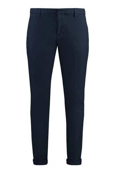 Shop Dondup Gaubert Cotton Chino Trousers In Blue