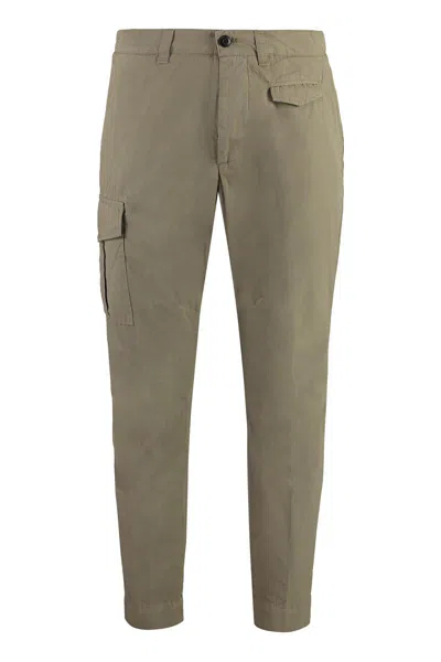 Dondup Cotton Cargo Trousers Multiple Pockets In Brown