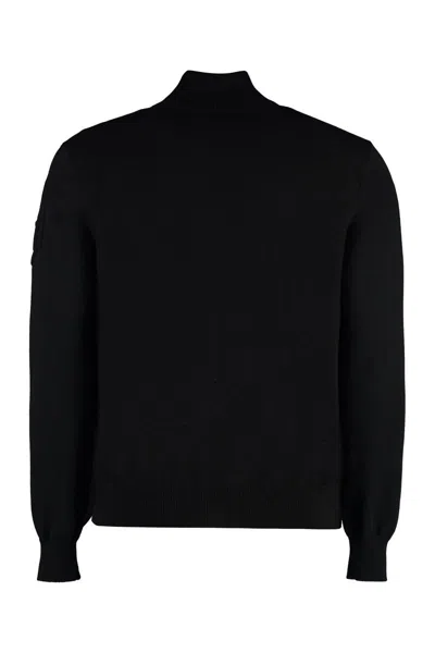 Shop Moncler Cardigan With Padded Front Panel In Black