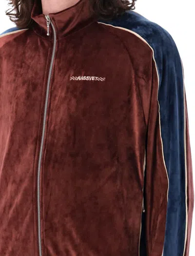 Shop Rassvet Racer Zip Jacket In Burgundy