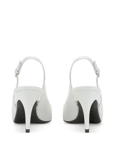 Shop Sergio Rossi Patent Leather Toe Slingback Shoes In White
