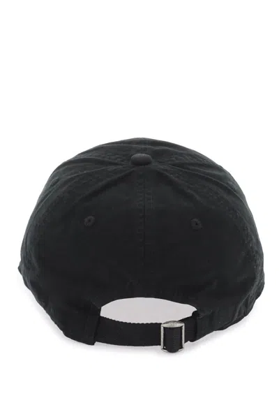 Shop Acne Studios Baseball Cap With Embroidered Face Design In Black
