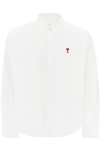 Shop Ami Alexandre Mattiussi Ami Paris Ami De Coeur Boxy Shirt In White