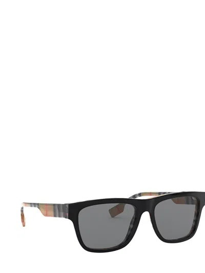 Shop Burberry Sunglasses In Top Black On Vintage Check