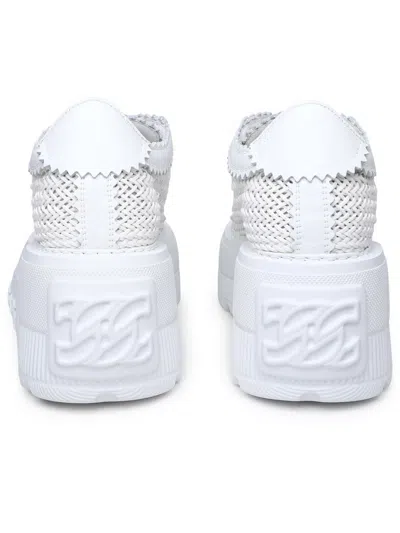 Shop Casadei 'nexus Hanoi' White Vegan Leather Sneakers