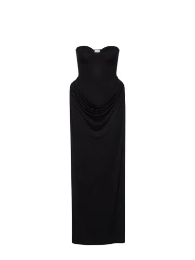 Shop Magda Butrym Bustier Midi Dress In Black