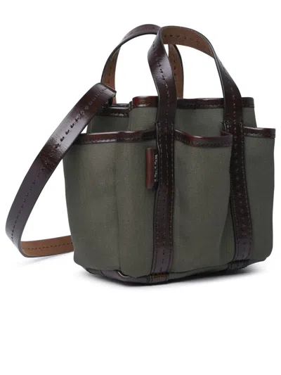 Shop Max Mara 'giardiniera' Mini Bag In Green Cotton