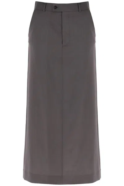 Shop Mm6 Maison Margiela Maxi Skirt With Tieable Panel In Grey