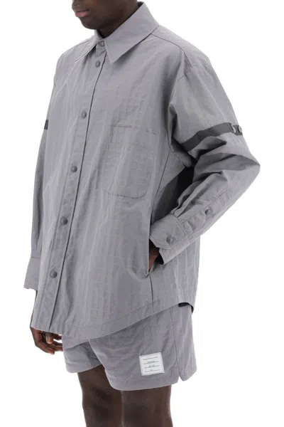 Shop Thom Browne Nylon Ripstop Overshirt In In Grey