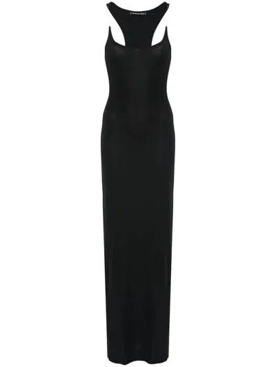 Shop Y/project Long Ribbed Dress In Black