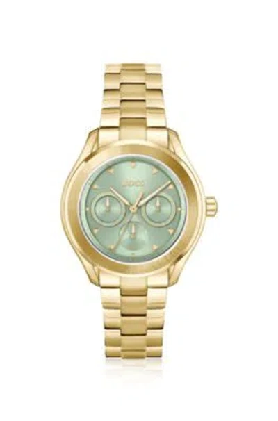 Hugo Boss Women's Lida Quartz Multifunction Ionic Plated Thin Gold-tone Steel Watch 38mm In Assorted-pre-pack
