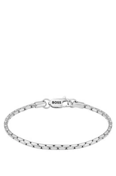 Shop Hugo Boss Silver-tone Chain Cuff With Branded Lobster Clasp Men's Jewellery Size S In Assorted-pre-pack