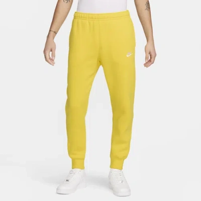 Shop Nike Mens  Club Joggers In Lightening/white