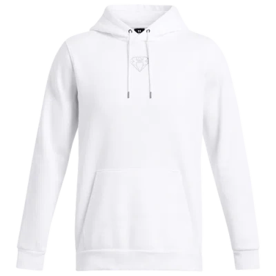 Shop Under Armour Mens  Essential Fleece Hoodie Vvs In White/reflective
