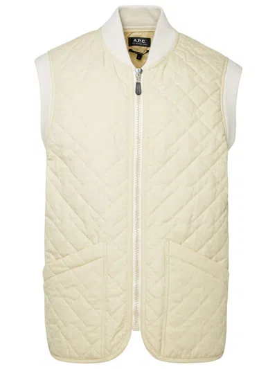 Shop Apc A.p.c. Ivory Cotton Blend Vest In Cream