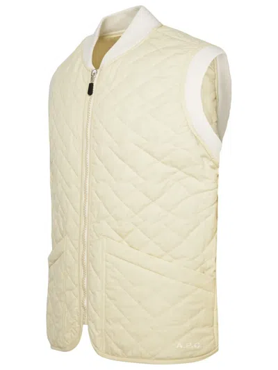 Shop Apc A.p.c. Ivory Cotton Blend Vest In Cream