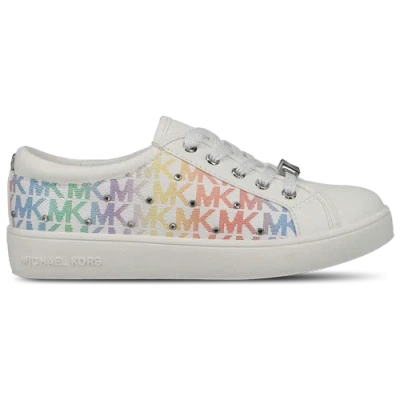 Shop Michael Kors Girls  Jem Crystal Monogram In White/rainbow