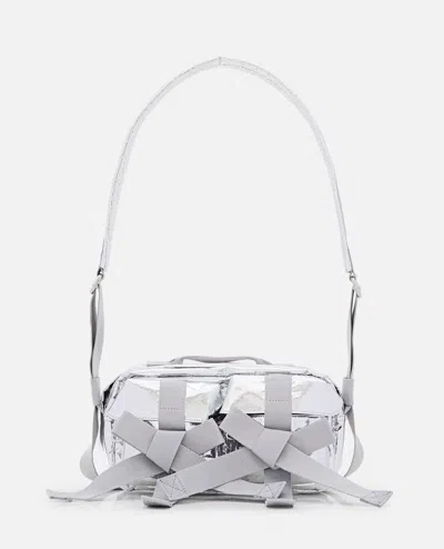 Shop Simone Rocha Classic Bow Crossbody Bag In Silver