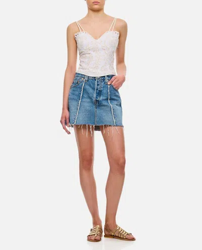 Shop Levi Strauss & Co Recrafted Icon Denim Skirt In Sky Blue