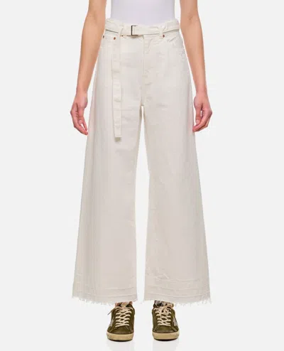 Shop Sacai Denim Pants In White